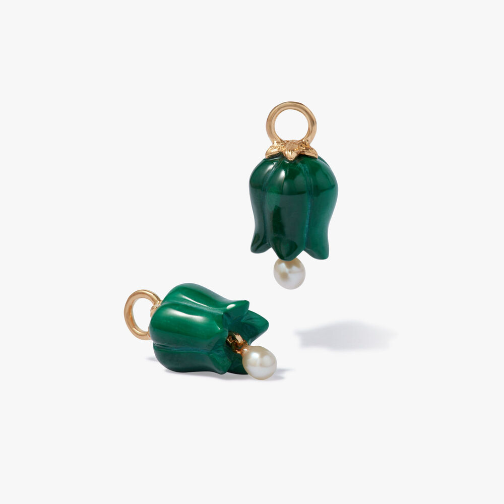 Tulips 14ct Yellow Gold Malachite Knuckle Earrings | Annoushka jewelley