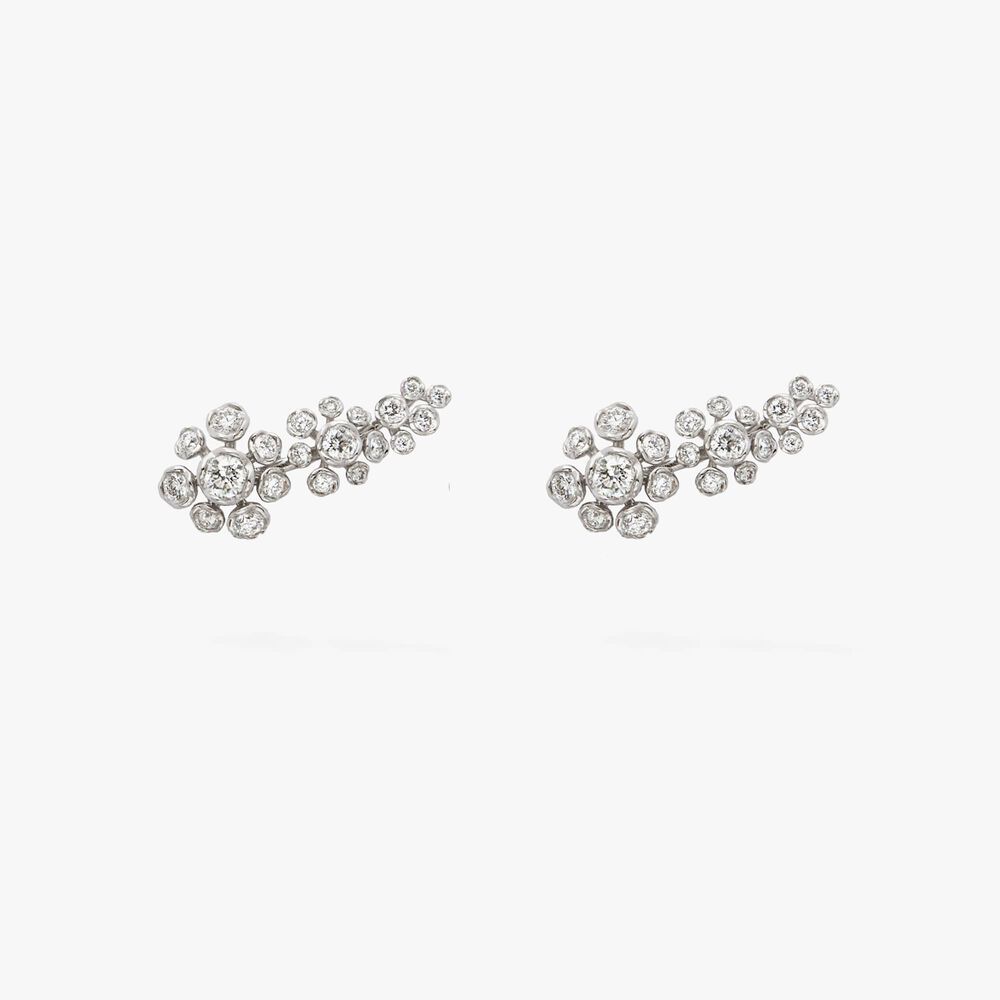 Marguerite 18ct White Gold Diamond Ear Pins | Annoushka jewelley