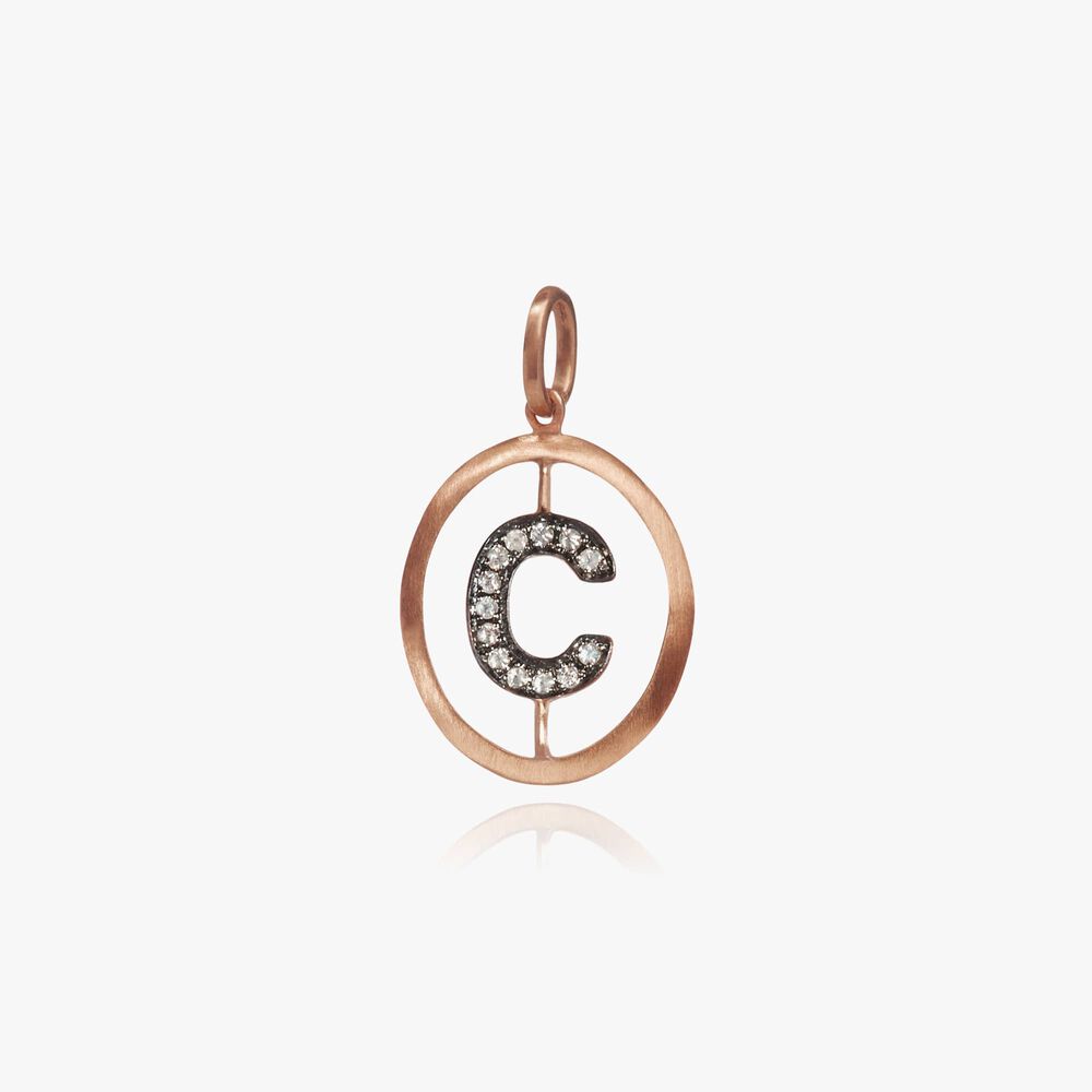18ct Rose Gold Initial C Pendant | Annoushka jewelley