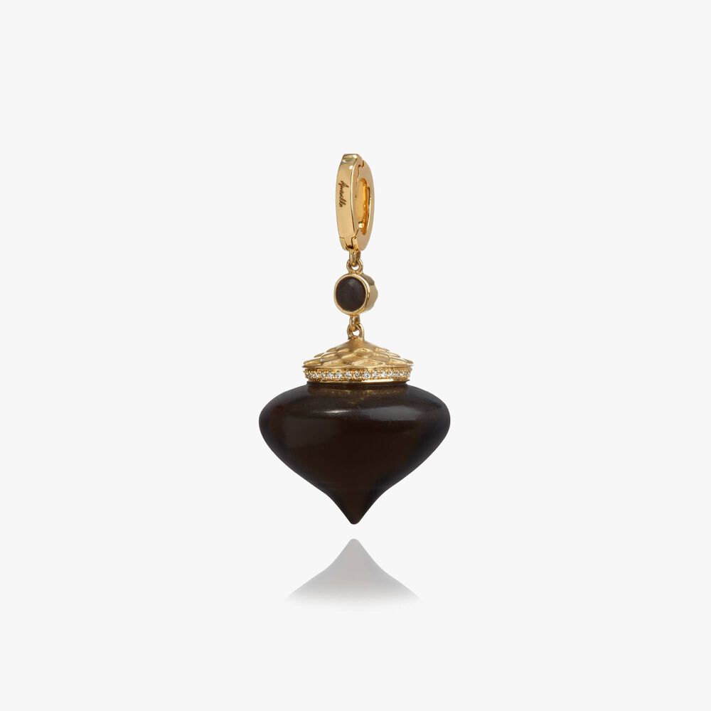 Touch Wood 18ct Gold Diamond Large Ebony Charm | Annoushka jewelley
