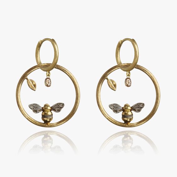 Hoopla 18ct Gold Diamond Bee Earrings | Annoushka jewelley