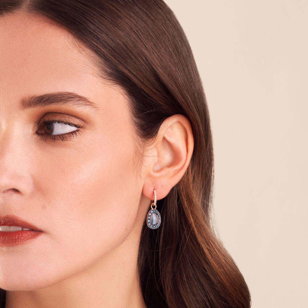 Dusty Diamonds 18ct Rose Gold Topaz Earrings | Annoushka jewelley