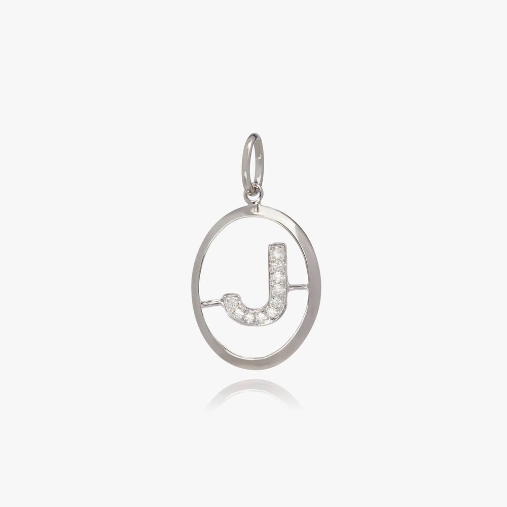 18ct White Gold Initial J Pendant | Annoushka jewelley