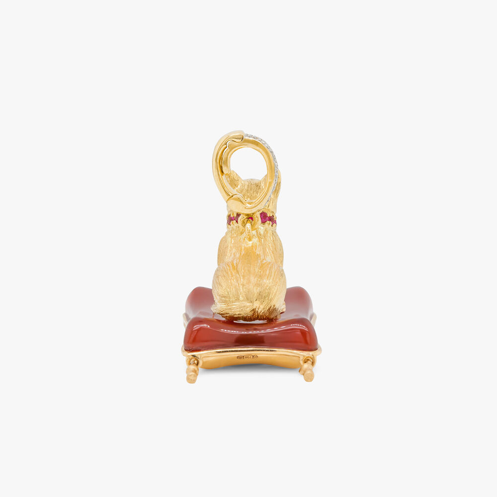 18ct Yellow Gold Agate Corgi Charm Pendant | Annoushka jewelley