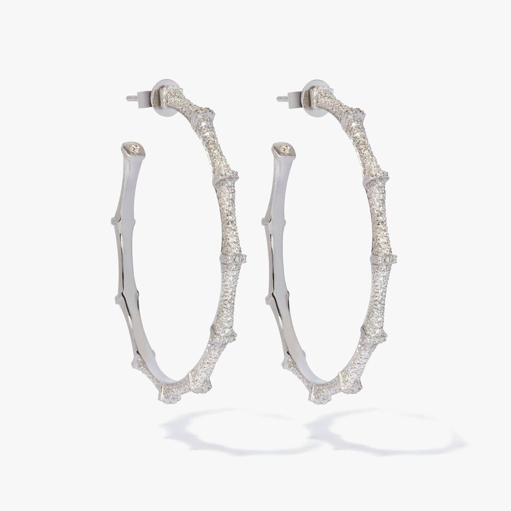Dream Catcher 18ct White Gold Diamond Large Hoop Earrings | Annoushka jewelley