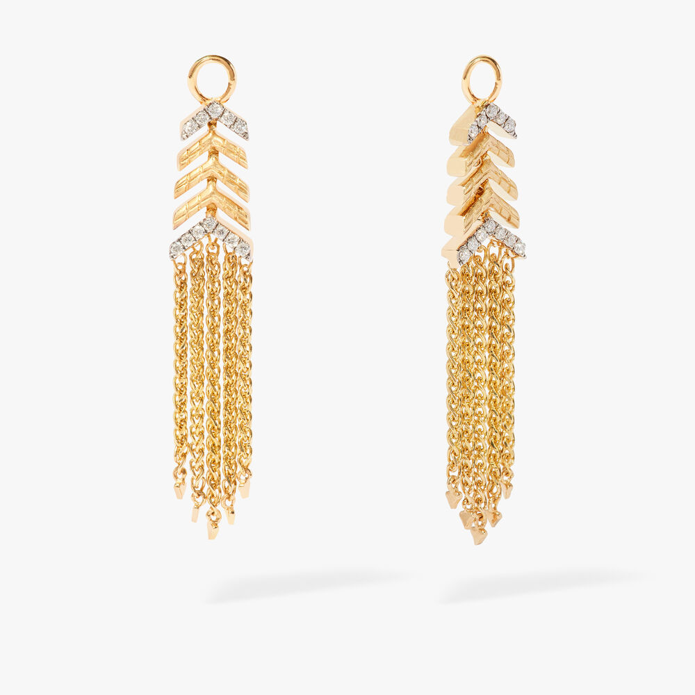 Flight 18ct Yellow Gold Shimmy Diamond Earring Drops | Annoushka jewelley