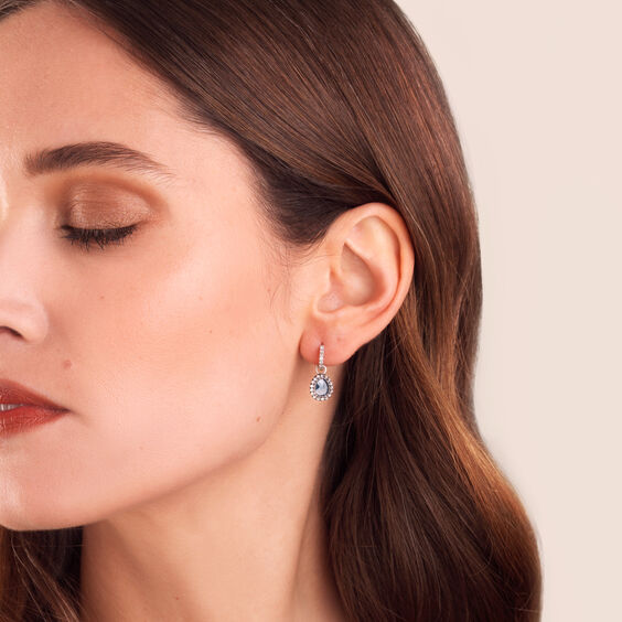 Dusty Diamonds 18ct White Gold Small Topaz Earrings | Annoushka jewelley