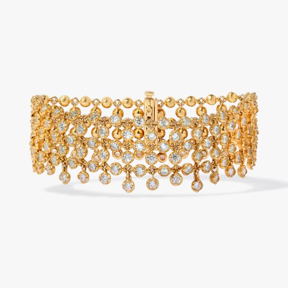 Lattice 18ct Gold Diamond Net Bracelet