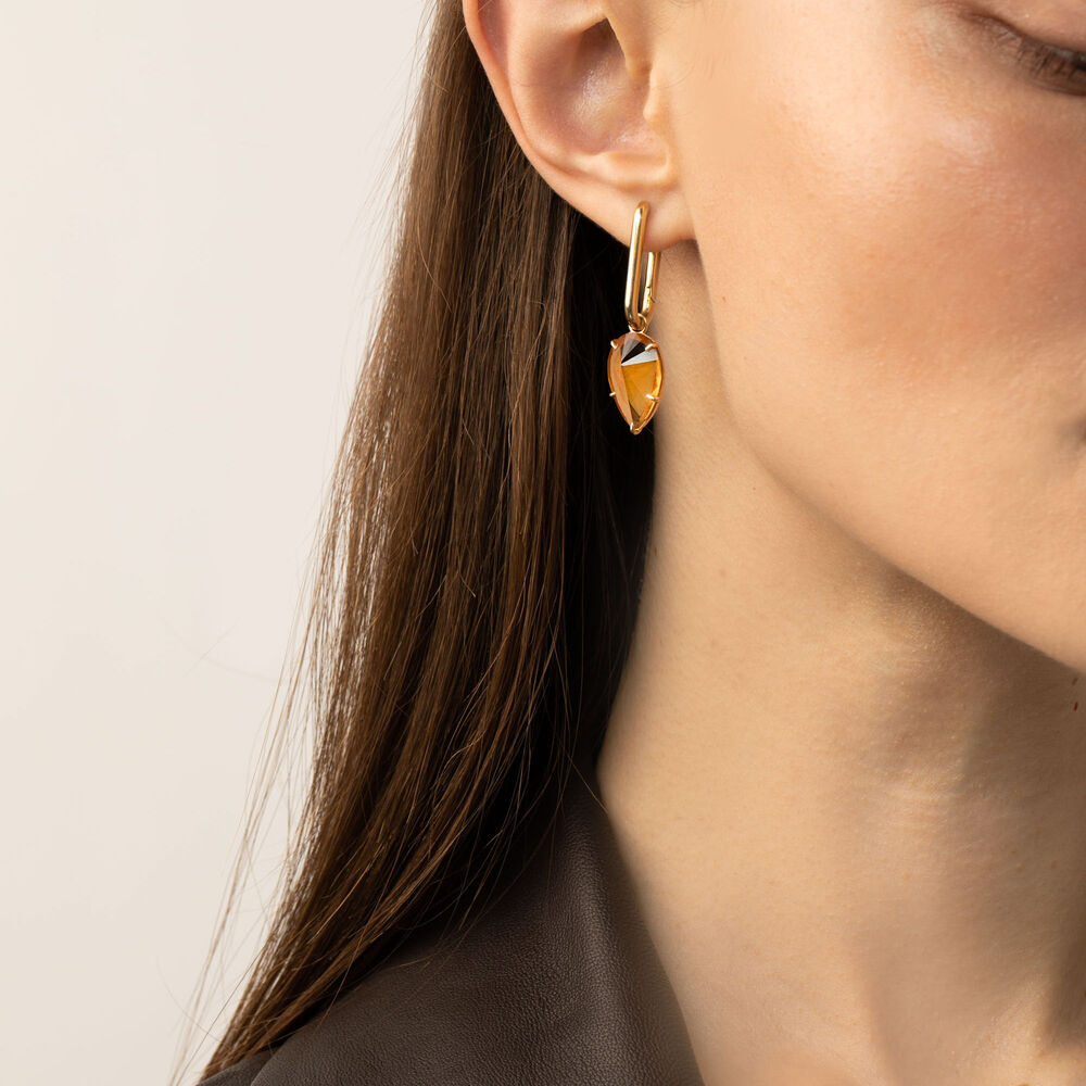 Knuckle & Chameleon 14ct Yellow Gold Citrine Earrings | Annoushka jewelley