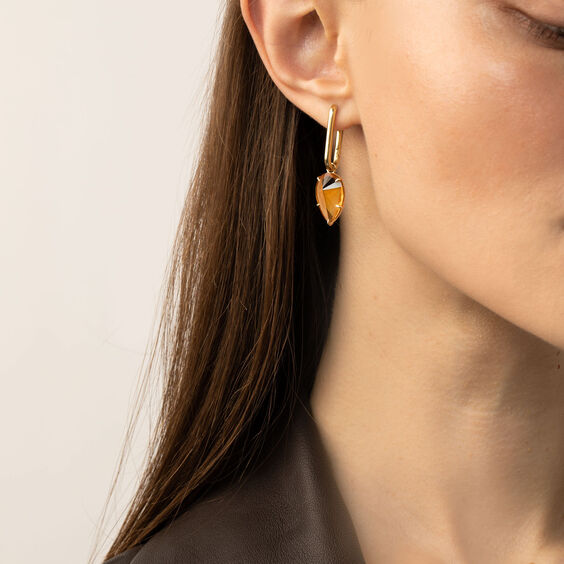 Knuckle & Chameleon 14ct Yellow Gold Citrine Earrings