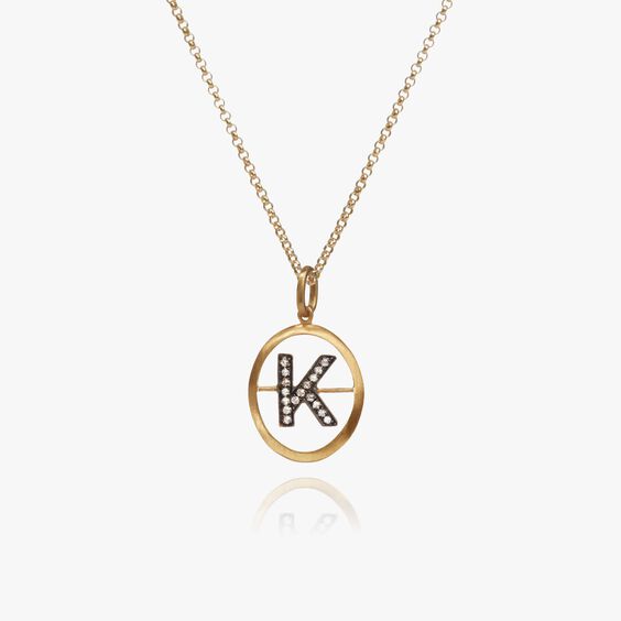 18kt Gold Diamond Initial K Necklace