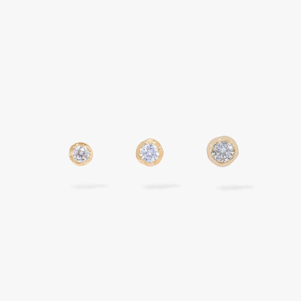 Love Diamond 14ct Gold Solitaire Stud Earring Trio | Annoushka jewelley
