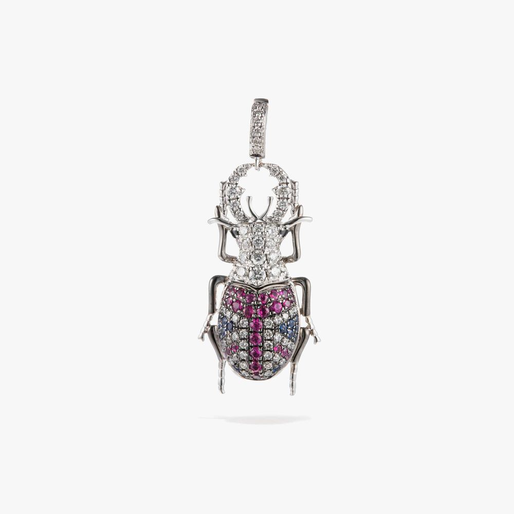 Mythology 18ct White Gold British Beetle Charm | Annoushka jewelley