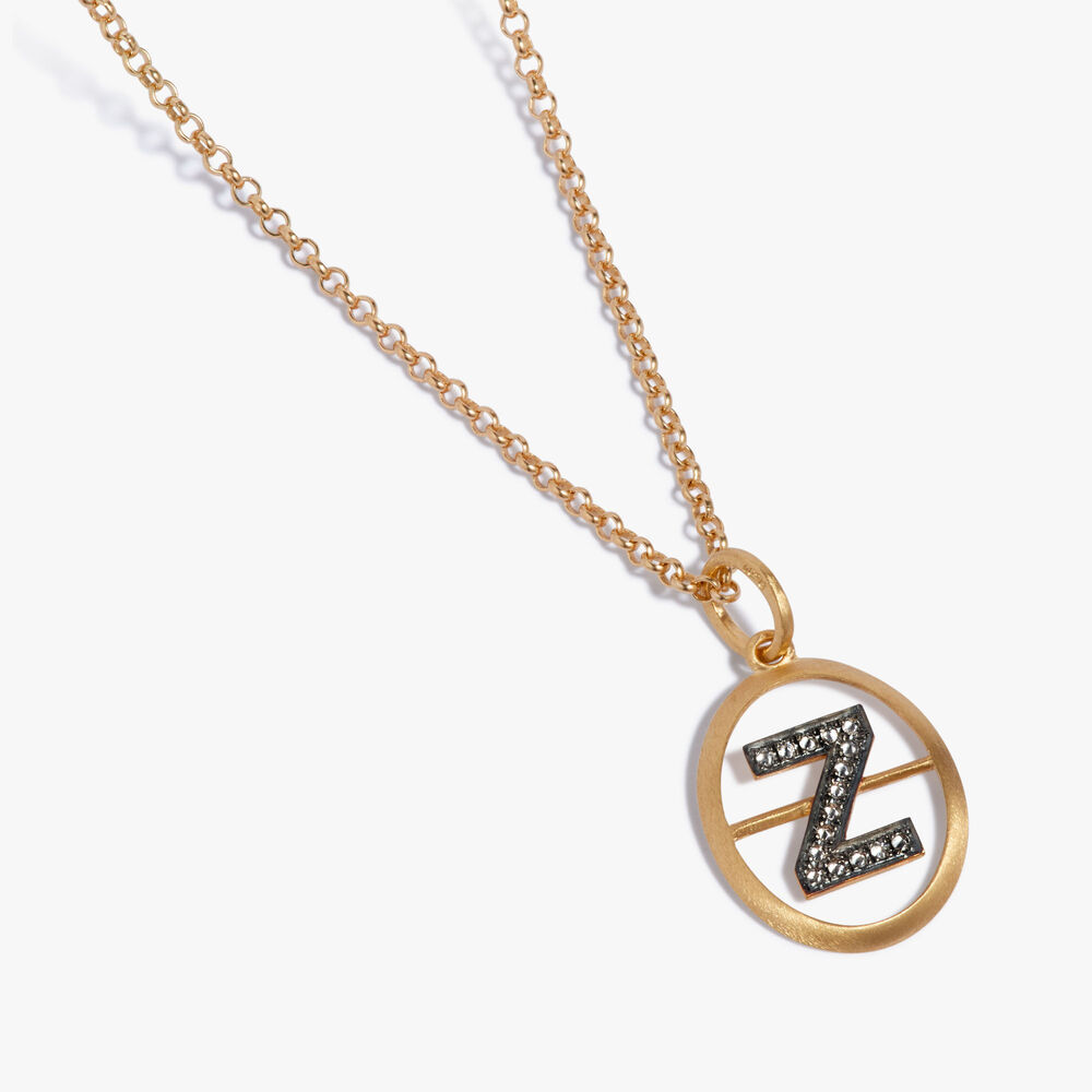 Annoushka Initials 18ct Yellow Gold Diamond Z Necklace