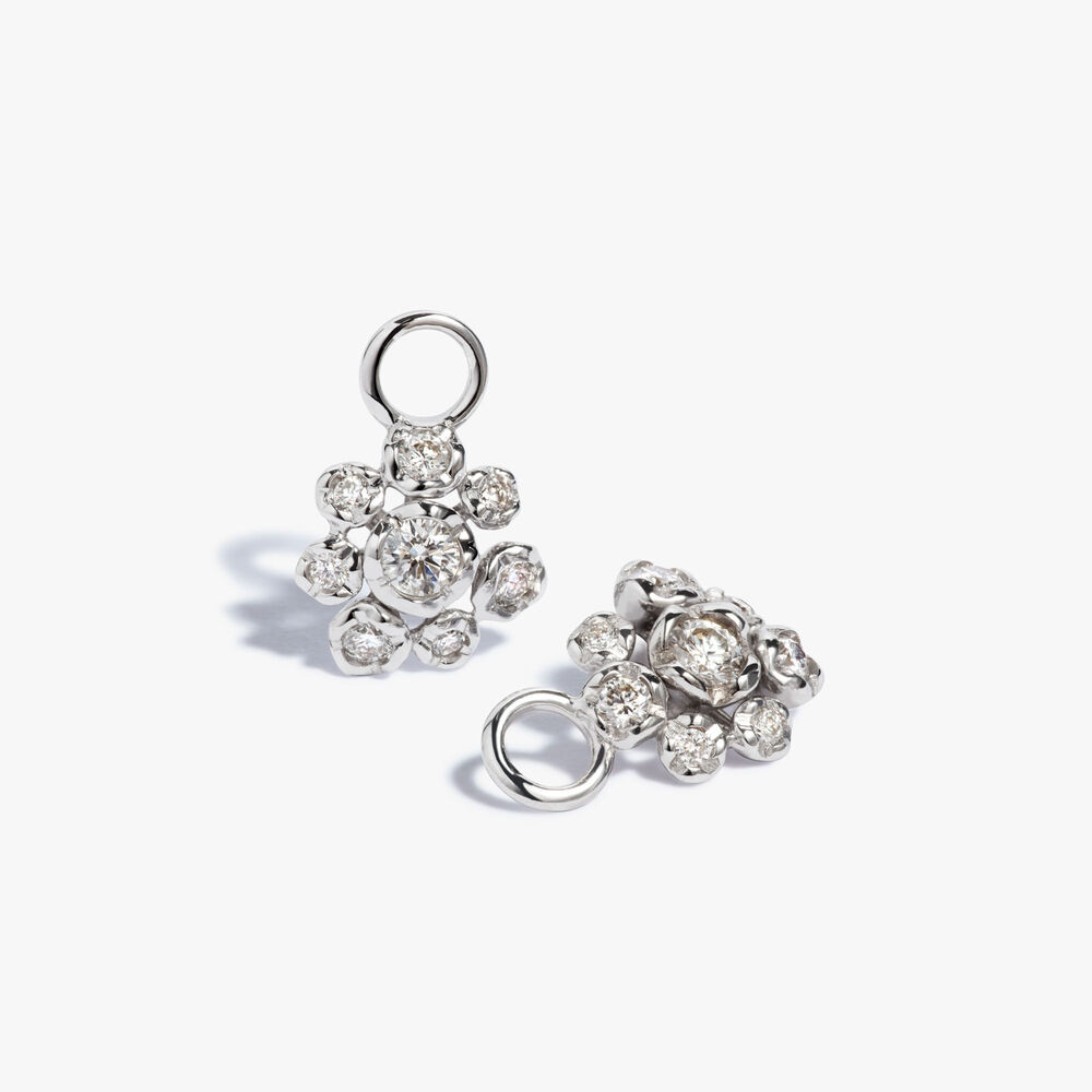 Marguerite 18ct White Gold Diamond Large Earring Drops | Annoushka jewelley