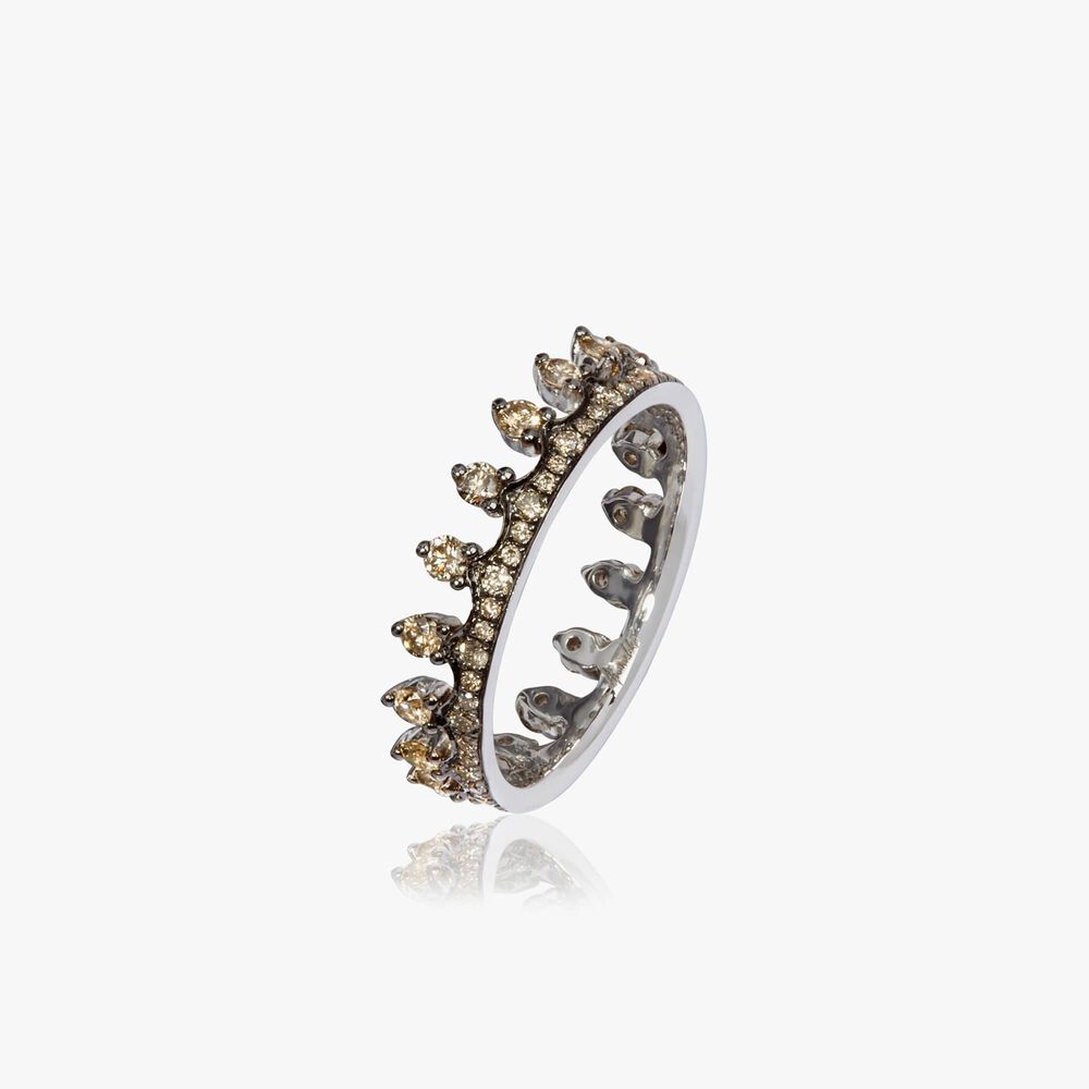 Crown 18kt White Gold Diamond Ring | Annoushka jewelley