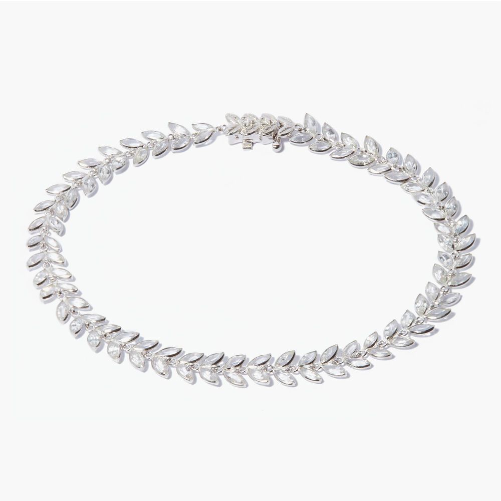 18ct White Gold White Sapphire Vine Bracelet | Annoushka jewelley