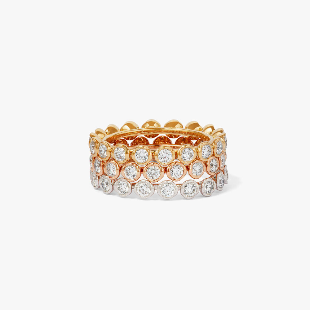 Marguerite 18ct Yellow Gold Diamond Eternity Ring Stack | Annoushka jewelley