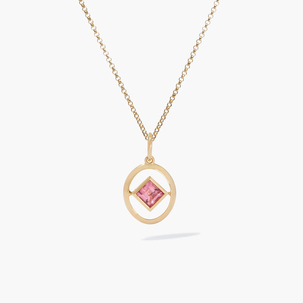 14ct Yellow Gold Pink Tourmaline October Birthstone Necklace | Annoushka jewelley