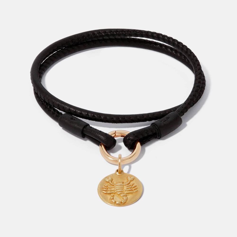 18ct Yellow Gold Lovelink 35cms Leather Scorpio Charm Bracelet | Annoushka jewelley