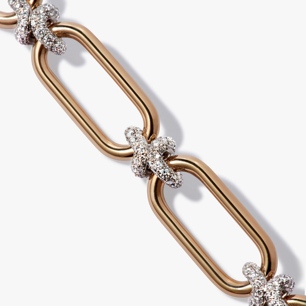 Knuckle 14ct Gold Diamond Heavy Chain Bracelet | Annoushka jewelley