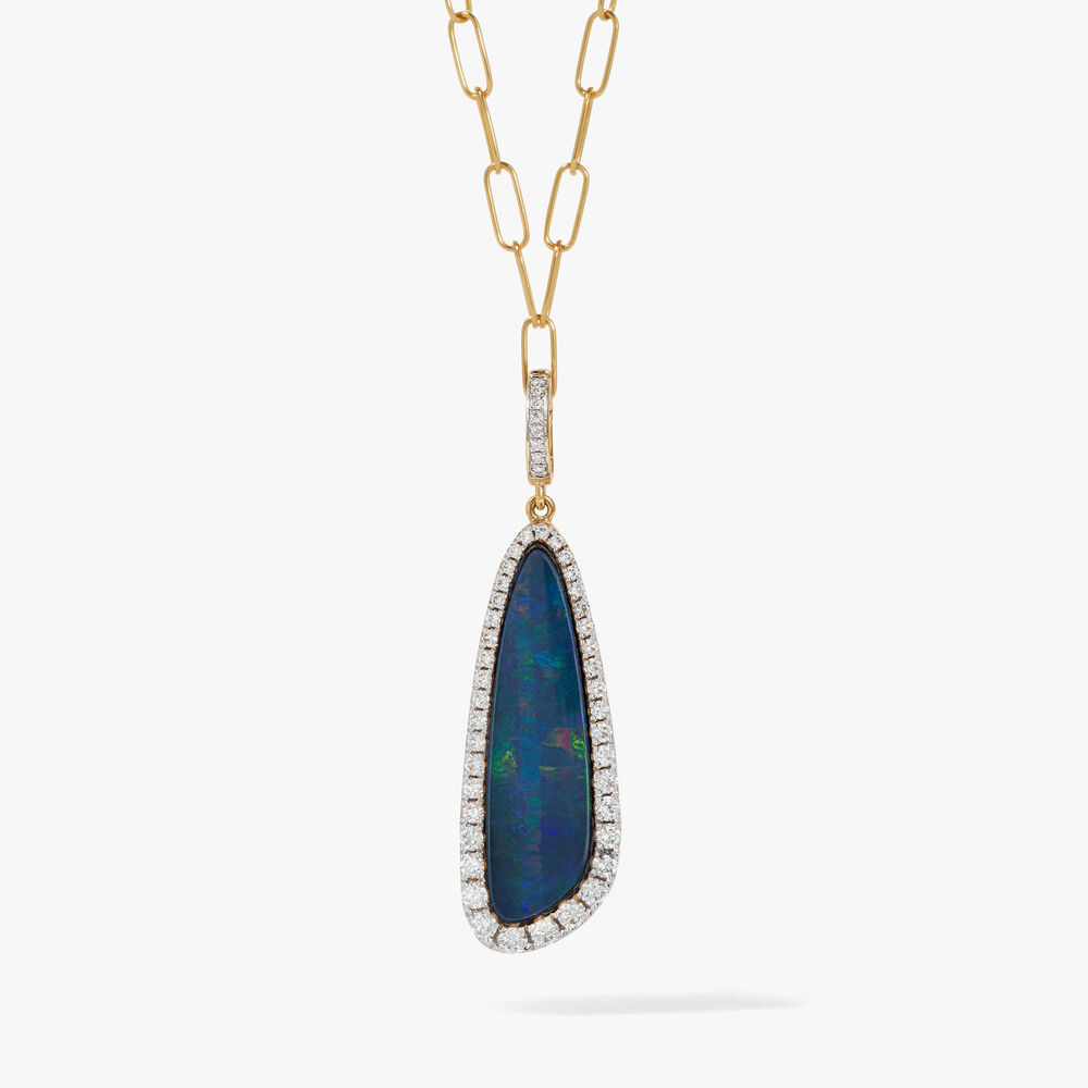 One of a Kind 18ct Yellow Gold Opal Doublet Pendant Necklace | Annoushka jewelley