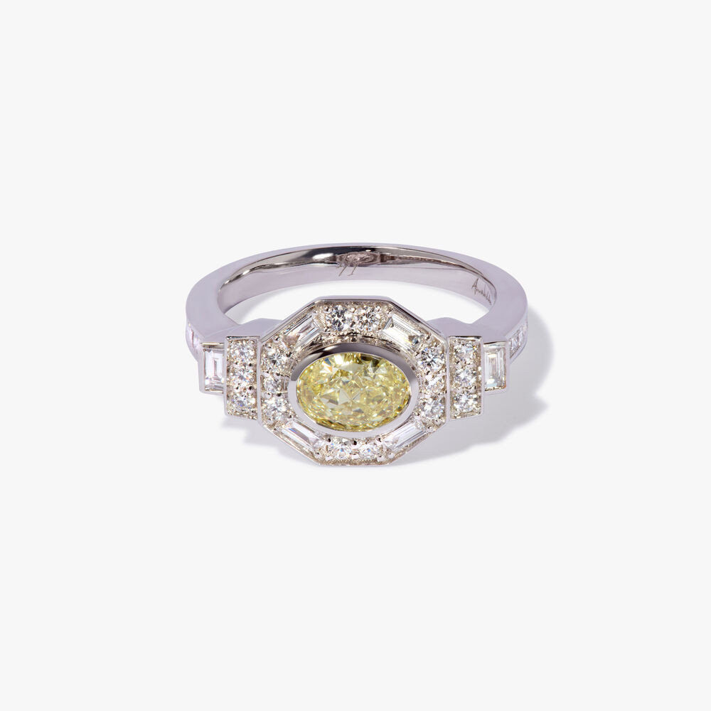 18ct White Gold Yellow Diamond Ring | Annoushka jewelley