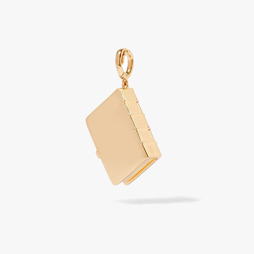 18ct Yellow Gold Diamond Book Locket Charm Pendant | Annoushka jewelley