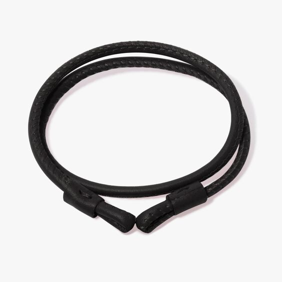 35cms Black Leather Bracelet | Annoushka jewelley