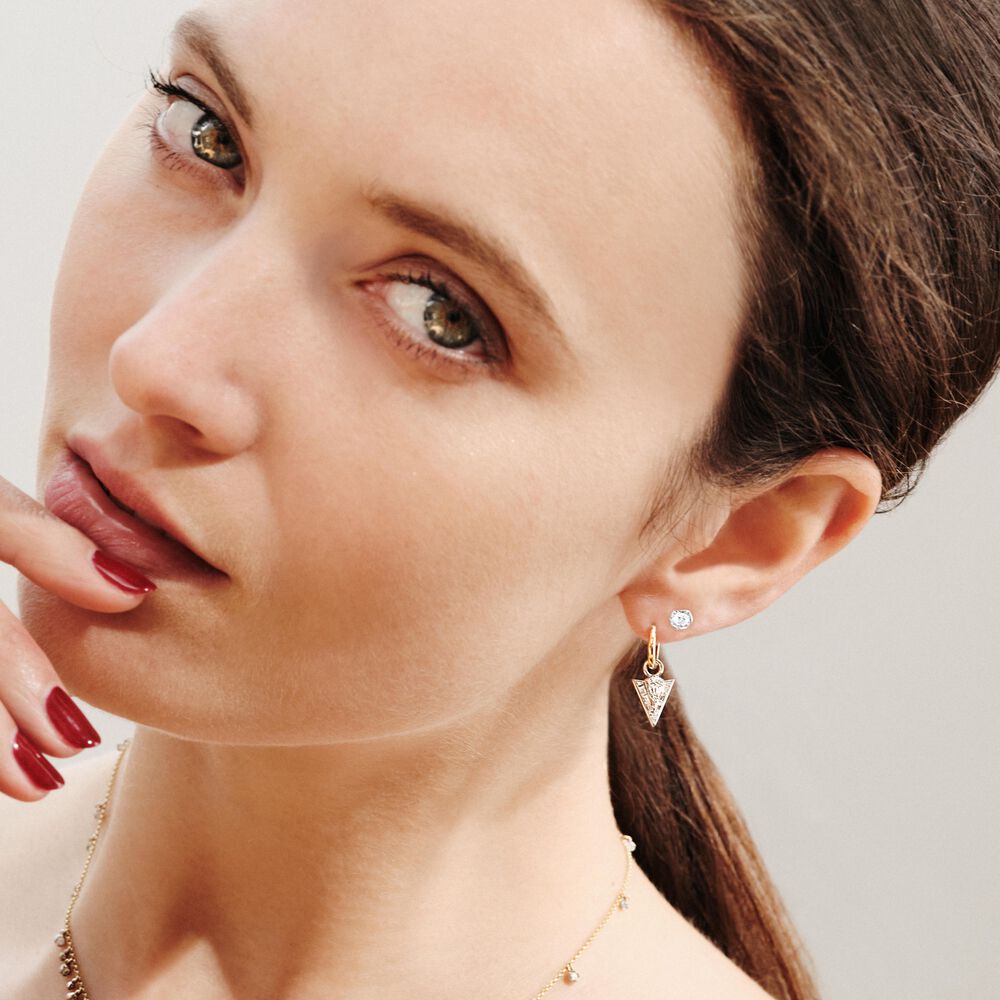 14ct White Gold Diamond Single Stud Earring | Annoushka jewelley
