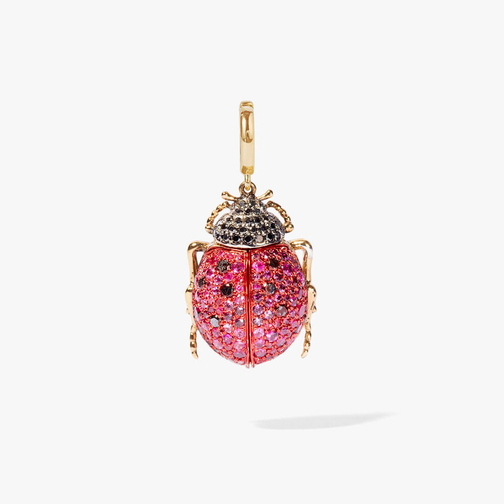 Mythology 18ct Yellow Gold Ruby Ladybird Locket Charm Pendant | Annoushka jewelley
