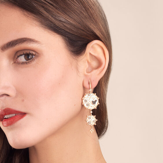Dream Catcher 18ct Rose Gold Diamond Pearl Earrings