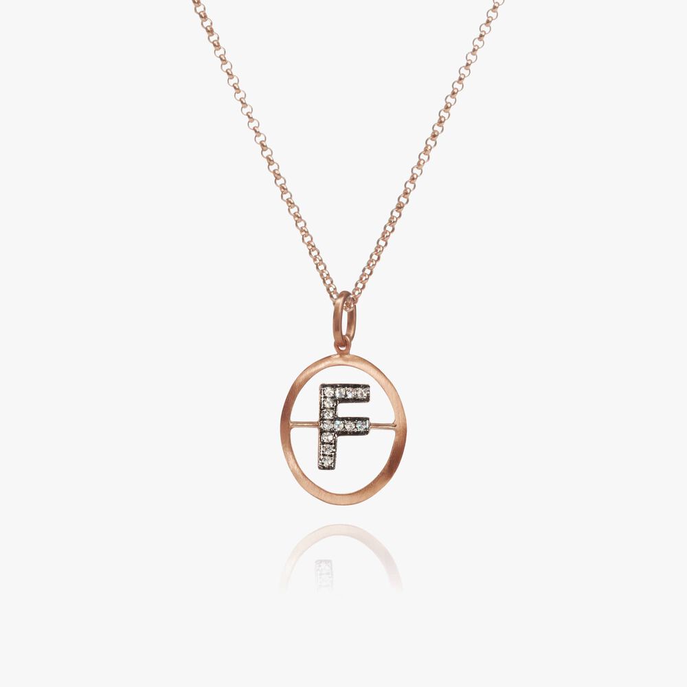 18ct Rose Gold Initial F Necklace | Annoushka jewelley