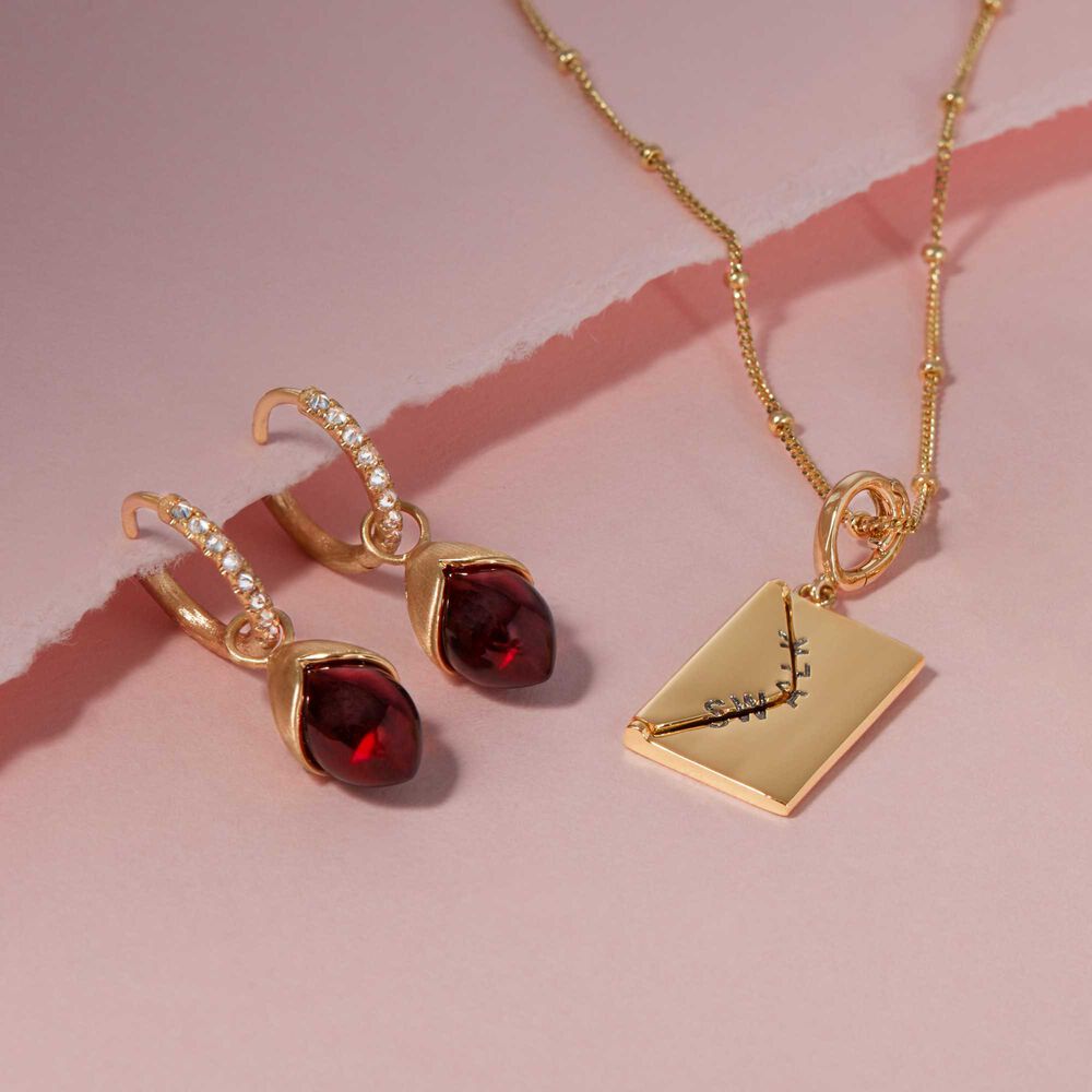 18ct Gold & Diamond Garnet Drop Earrings | Annoushka jewelley