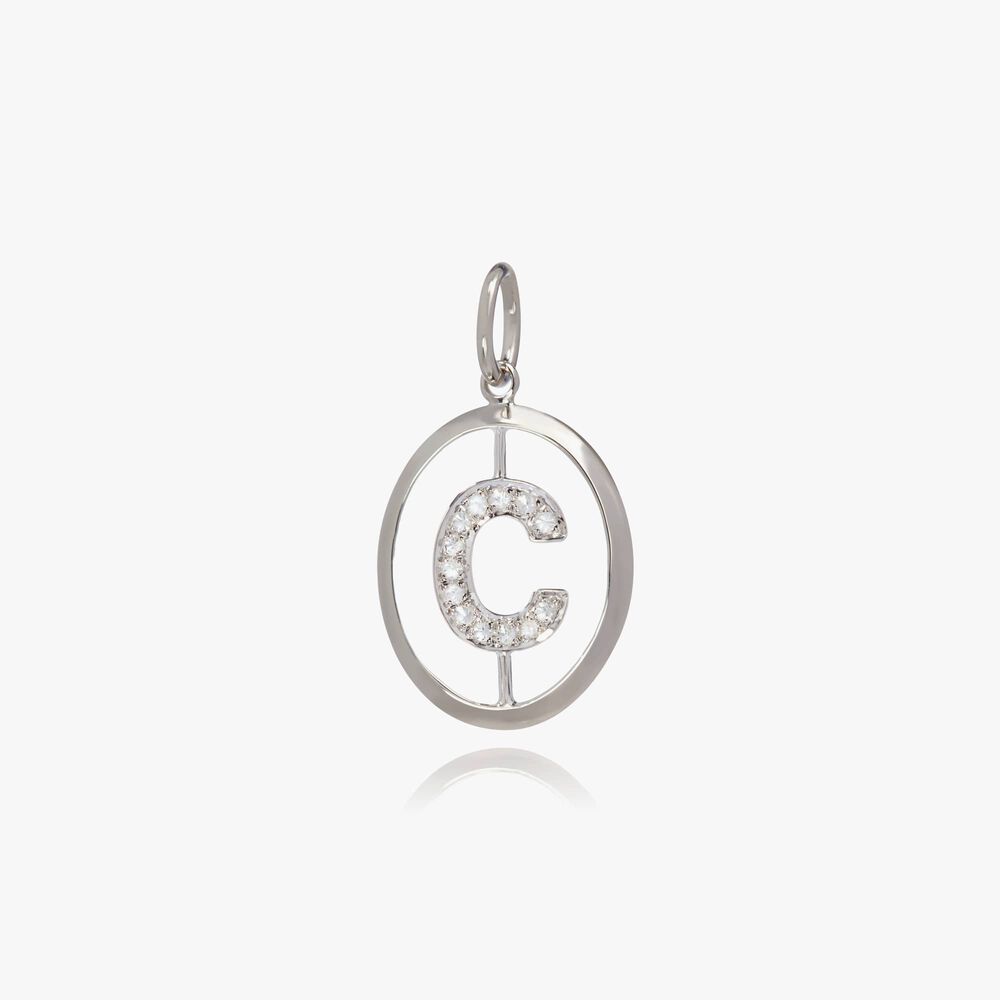 18ct White Gold Initial C Pendant | Annoushka jewelley