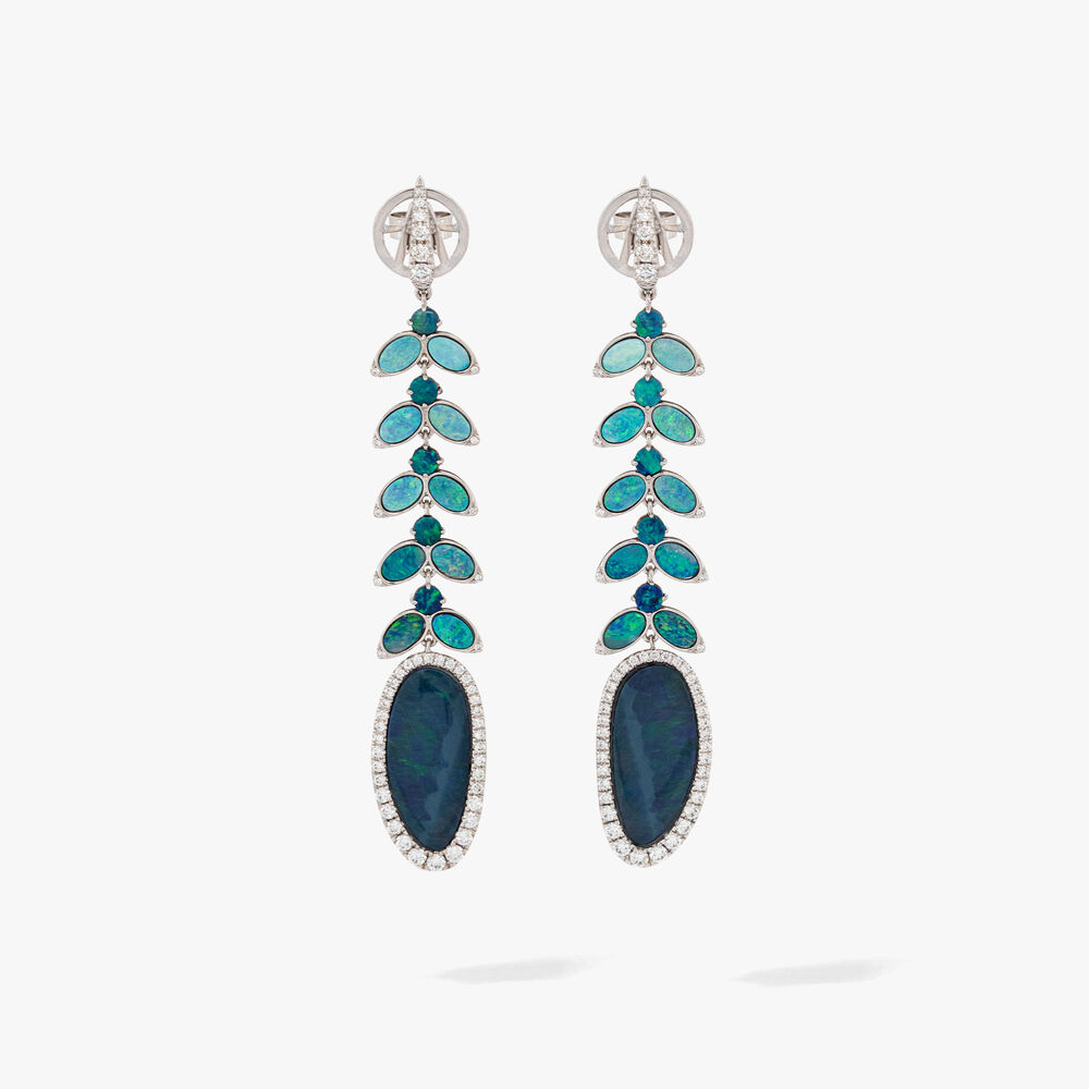 Aurora 18ct Gold and Opal Doublet Drop Earrings | Annoushka jewelley