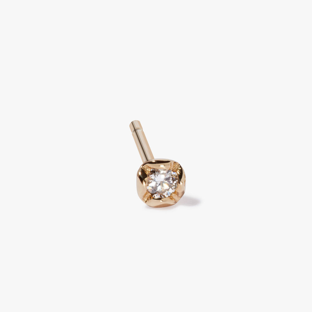Marguerite 14ct Yellow Gold Solitaire Diamond Stud Earrings | Annoushka jewelley