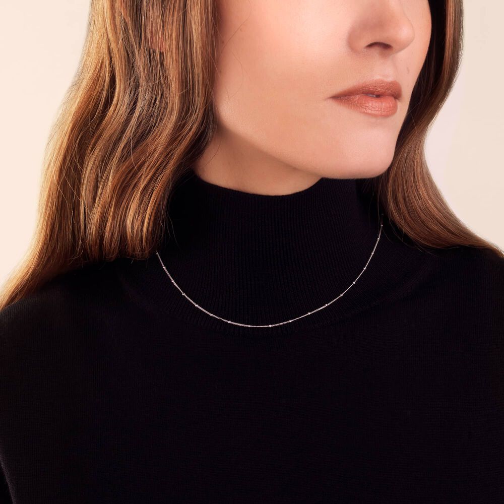 14ct White Gold Short Saturn Chain Necklace | Annoushka jewelley