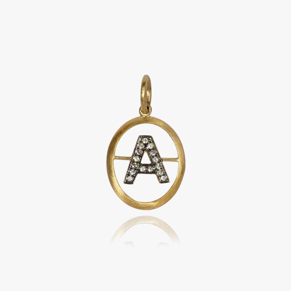 18ct Gold Diamond Initial Pendant | Annoushka jewelley