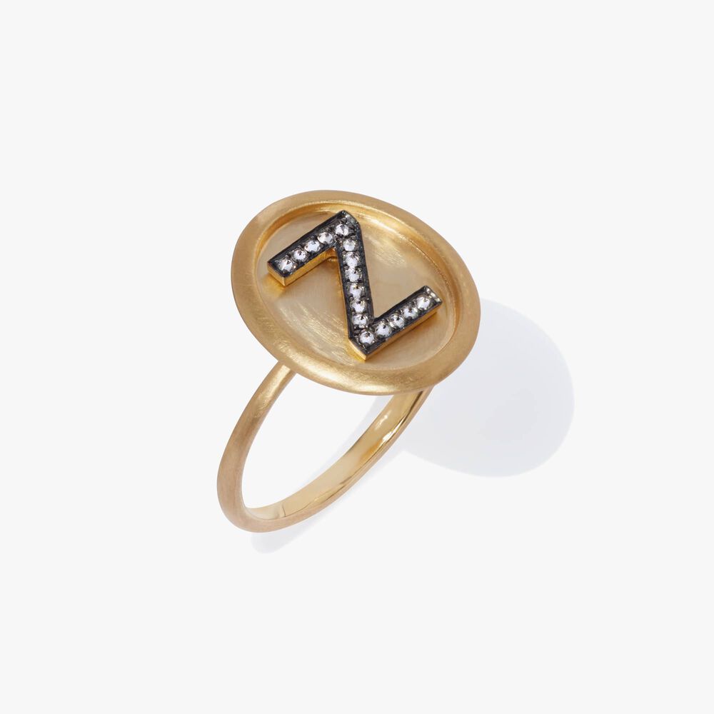18ct Gold Diamond Initial Z Ring | Annoushka jewelley