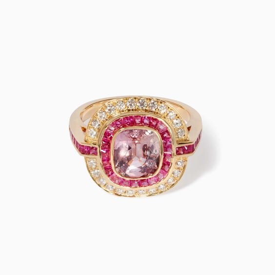 Unique 18ct Gold Pink Sapphire & Diamond Ring | Annoushka jewelley