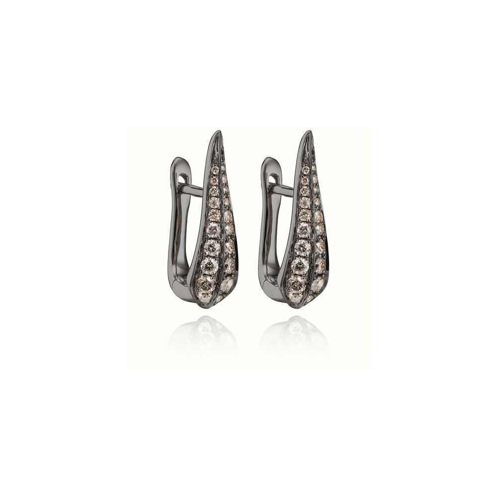 18ct White Gold Brown Diamond Hoop Earrings | Annoushka jewelley