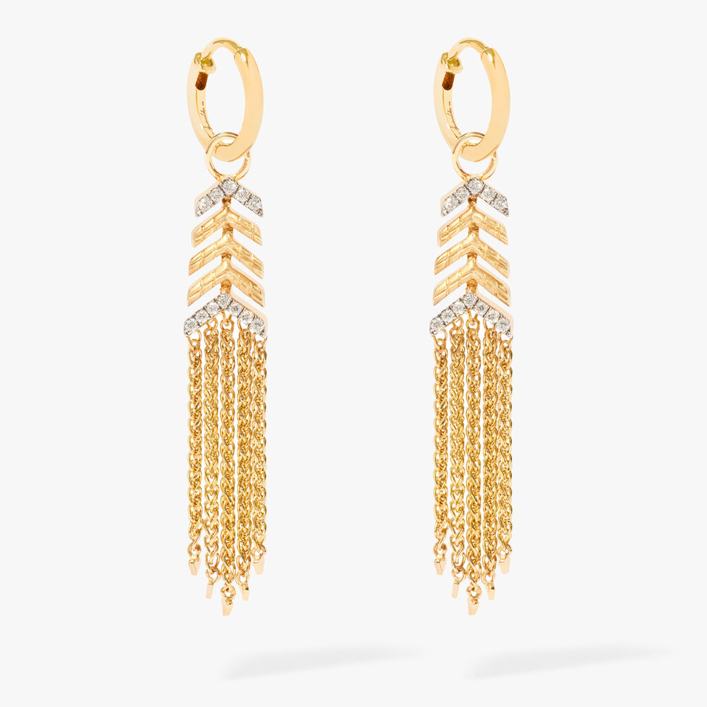 Flight 18ct Yellow Gold Shimmy Diamond Earrings | Annoushka jewelley