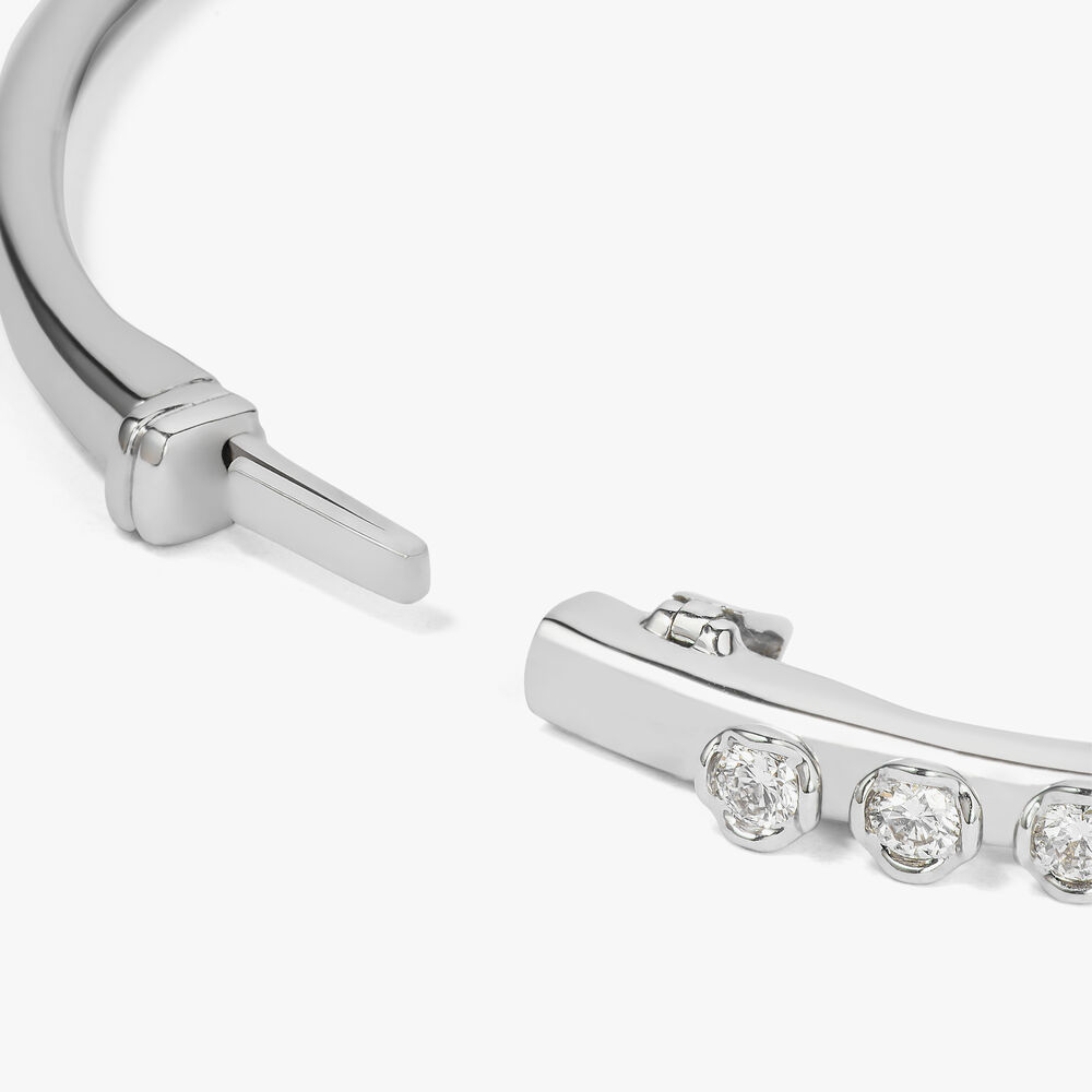 Marguerite 18ct White Gold Diamond Bangle | Annoushka jewelley