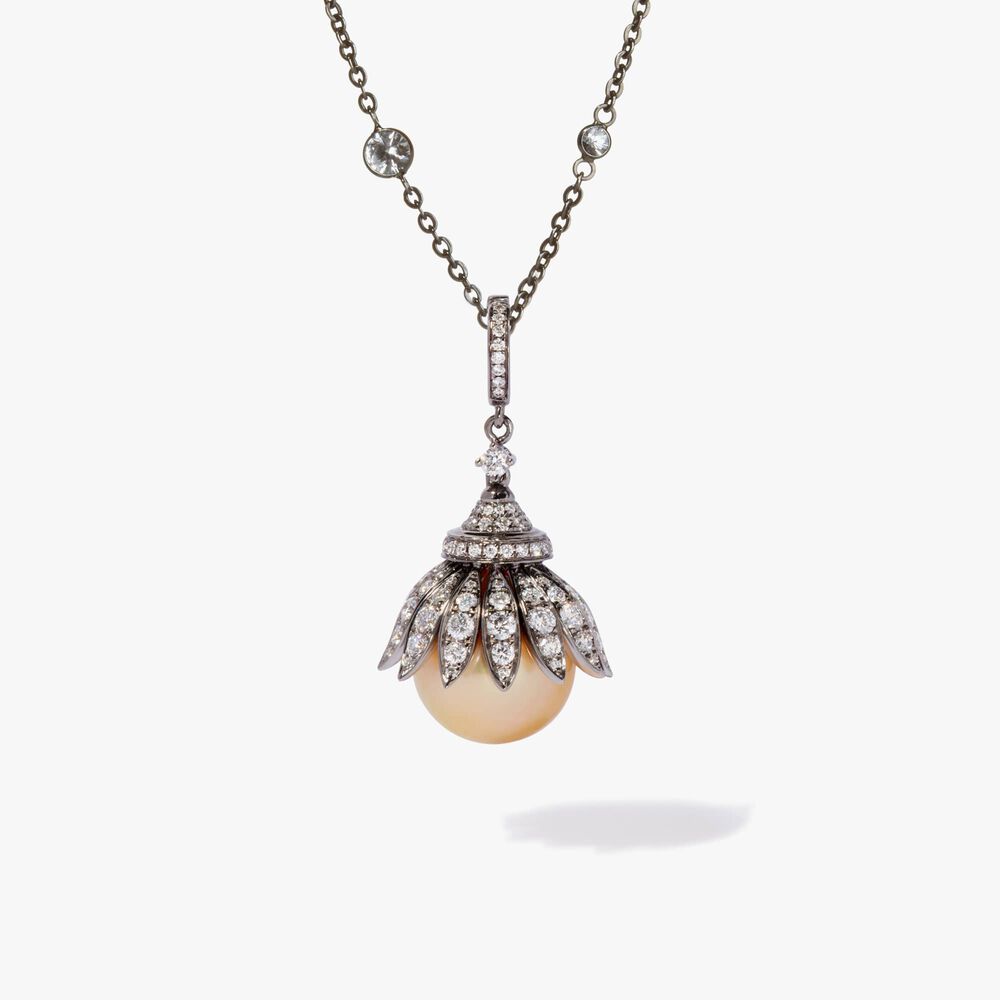 18ct White Gold South Sea Golden Pearl Pendant | Annoushka jewelley