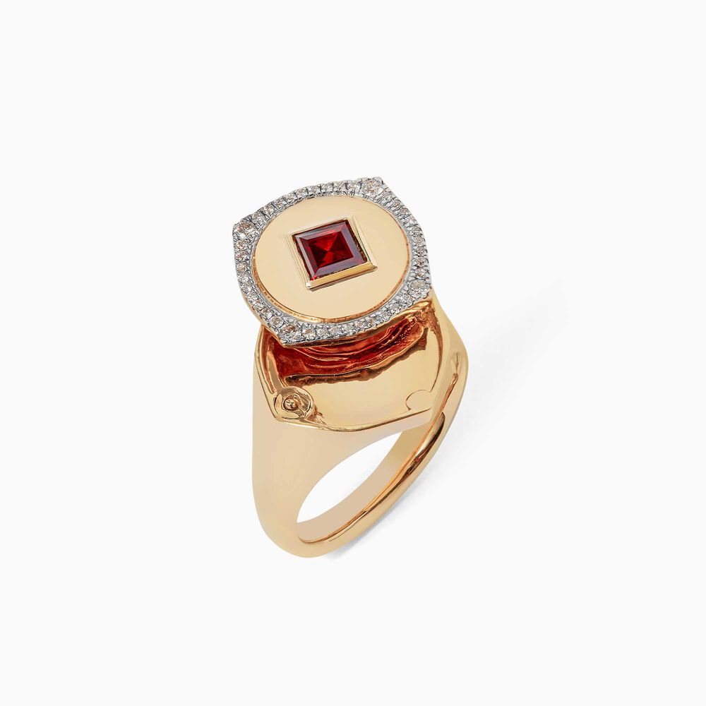 Lovelocket 18ct Gold Garnet January Birthstone Ring | Annoushka jewelley