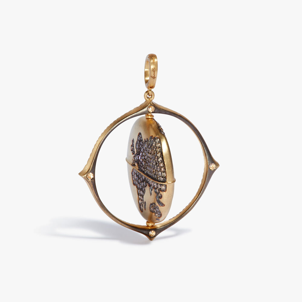 Mythology 18ct Gold Diamond Spinning Globe Pendant | Annoushka jewelley