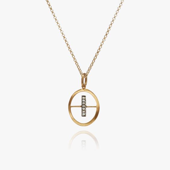 Initials 18ct Yellow Gold Diamond I Necklace