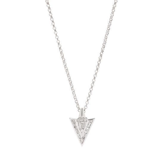 Flight 18ct White Gold Arrow Diamond Necklace