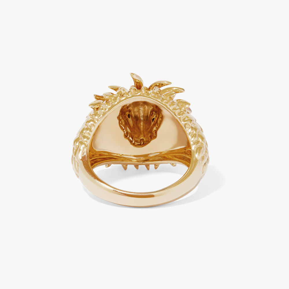 18ct Yellow Gold Sapphire African Lion Ring | Annoushka jewelley